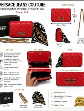 BNWT Versace Jeans Couture Thelma Quilted Crossbody/Shoulder Bag